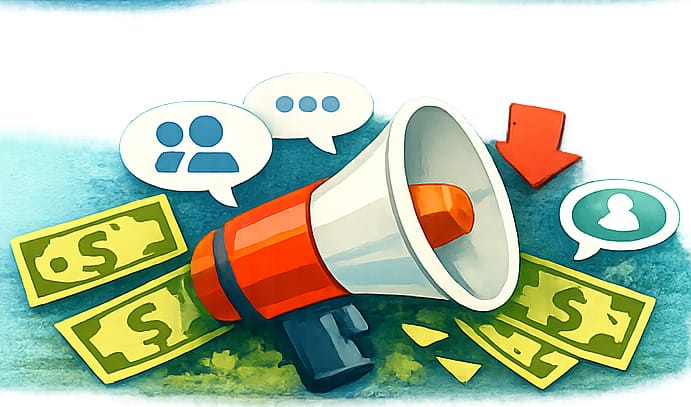 Menor rentabilidad de la publicidad y del boca a boca