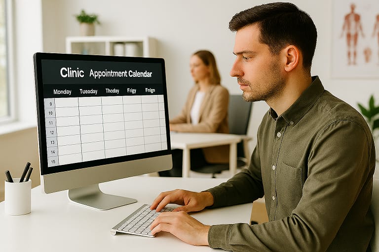 agenda de clínica con huecos entre citas